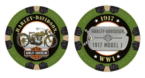 Harley-Davidson® Military Series (Alpha) 1 1917 Model J Limited Edition Collector's Poker Chip Packs