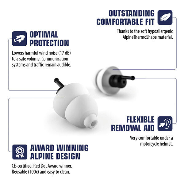 Alpine Motosafe Ear Plugs - Pro with Mini Grip