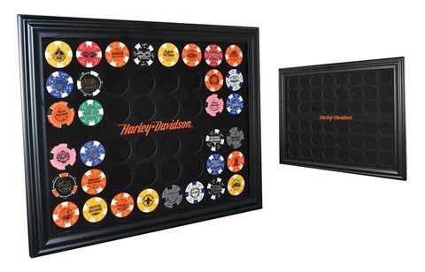 Harley-Davidson® 48 Poker Chip Collectors Frame, Black.