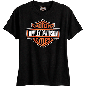 HARLEY-DAVIDSON B&S YOUTH T-SHIRT BLACK WITH STORE BACK PRINT