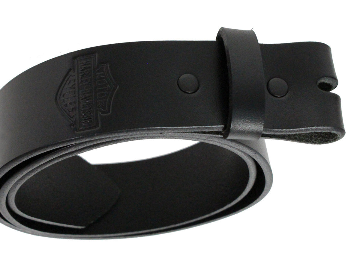 Harley-Davidson® Men’s Plain & Simple B&S Strap Black Leather Belt Hdmst10991
