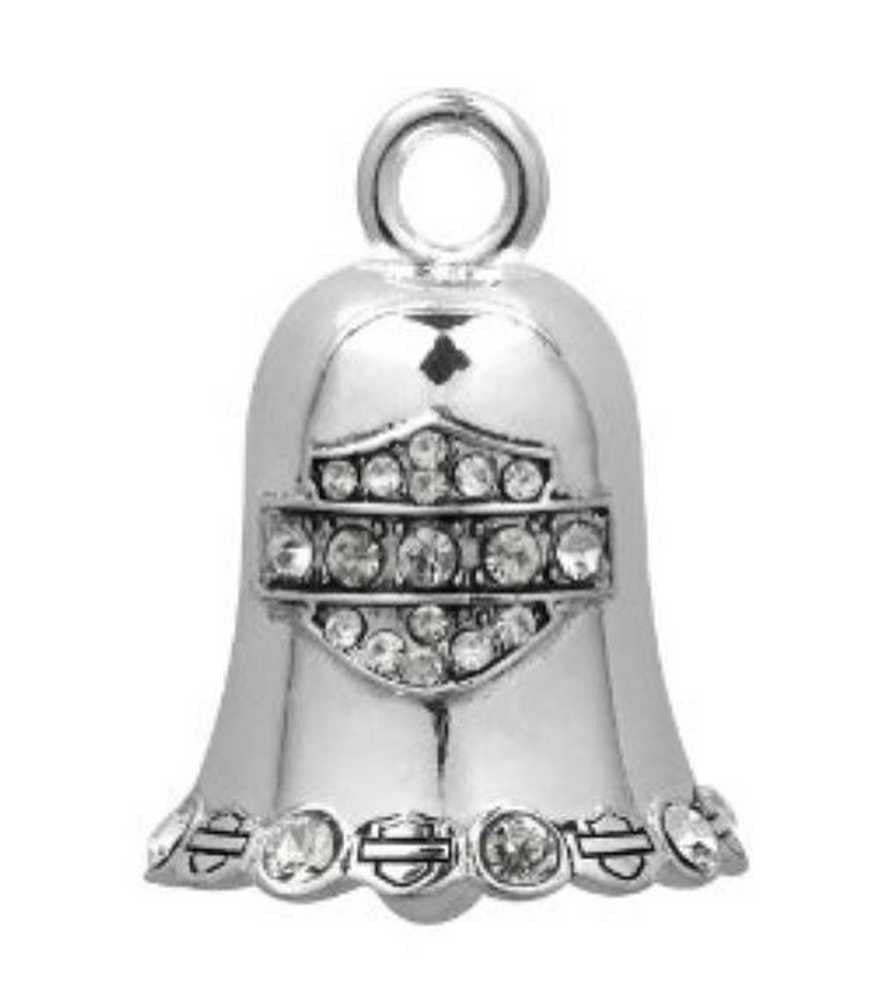 Harley-Davidson® H-D Ride Bell White Crystal Bar & Shield - Hrb016